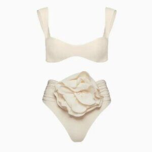 Large Flower Embellished Bikini
